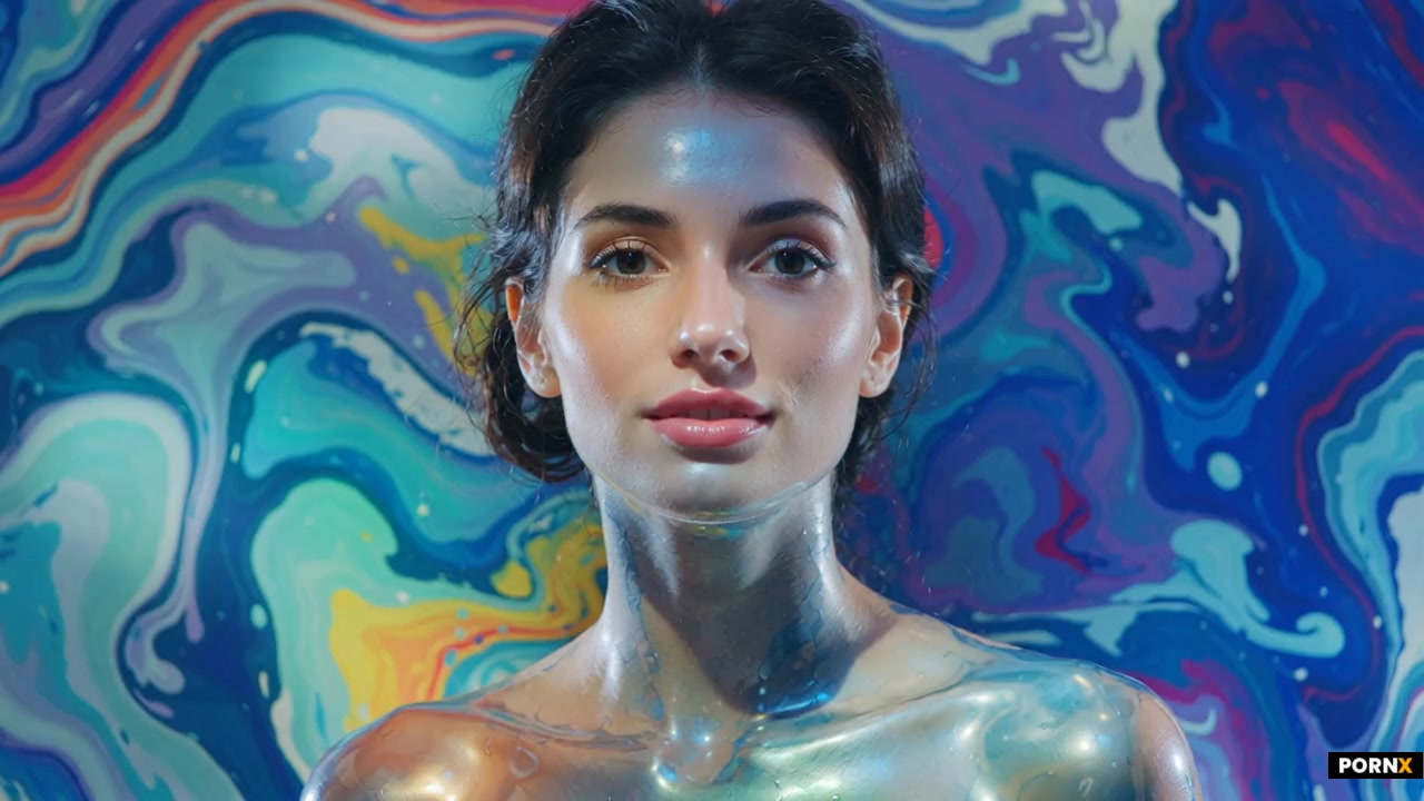 scene_description: A close-up animated nude female form fills the frame as her face and upper body s