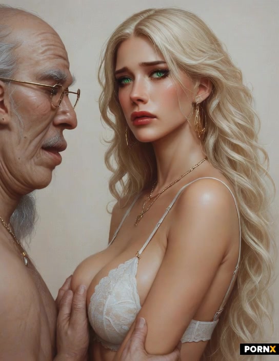 Show him licking her breasts and fondling them