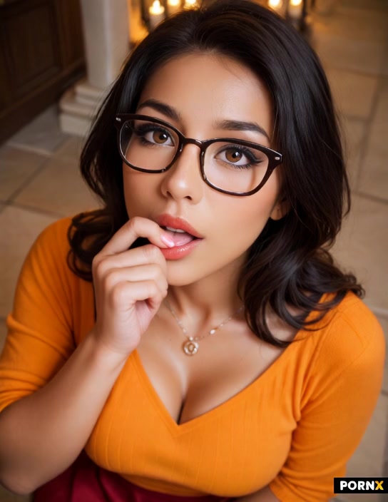 Camera slowly zooms on her breast as the huge penis appear from the left and starts squirting thick