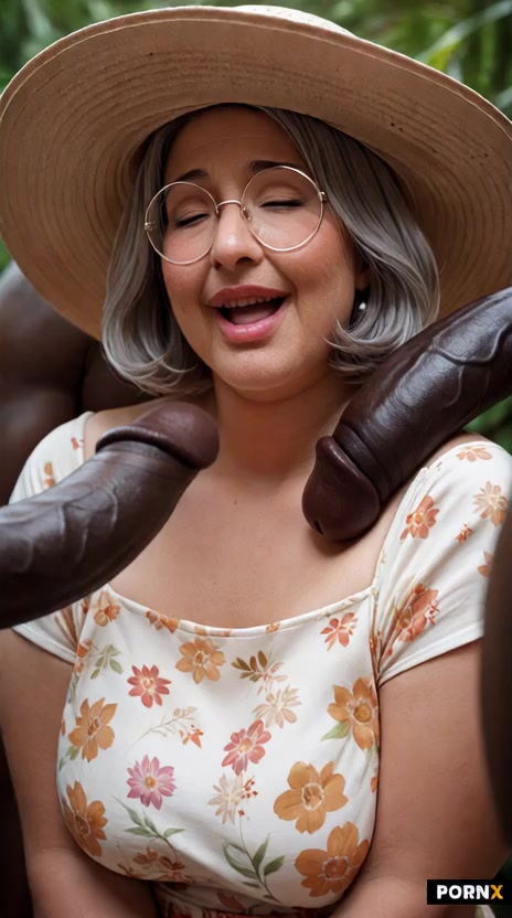 Establishing shot of a plump older woman