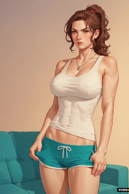 pulling down shorts